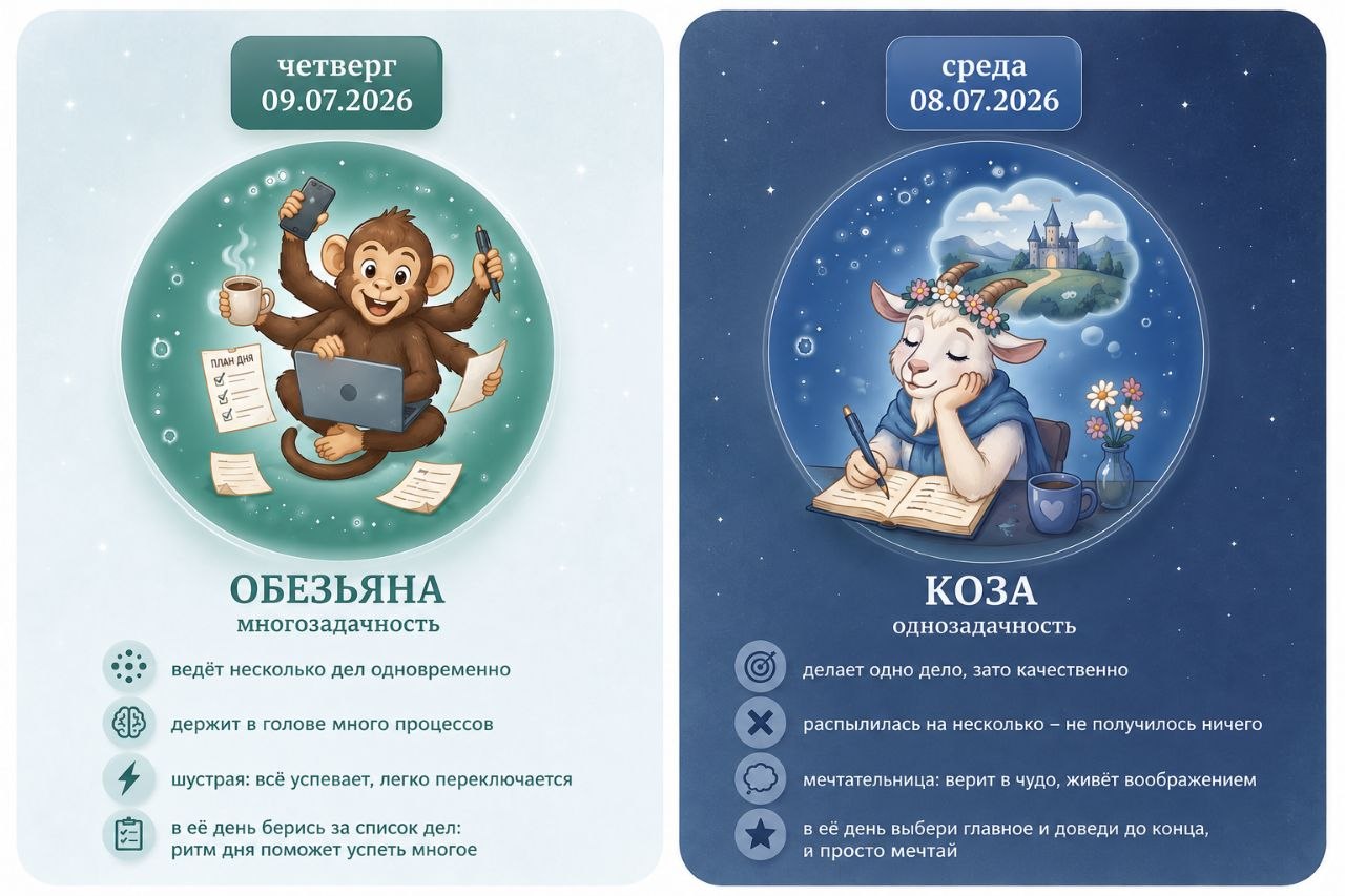 Система: Обезьяна - многозадачность, Коза - однозадачность